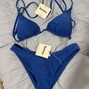 Honey Blue sparkly Bikini Set
